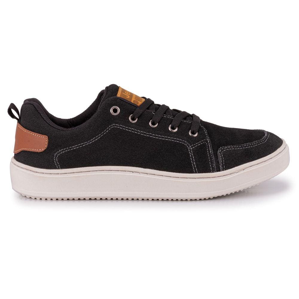 Sapato Masculino Casual Elegante Couro Camurça Preto Confort