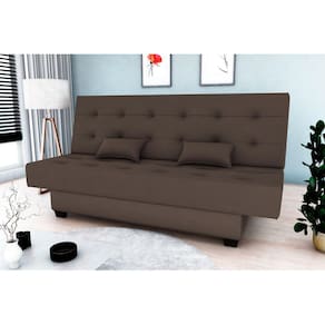 Sofá Cama Laila Veludo Marrom E426 - Matrix