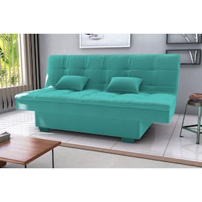 Sofá Cama Esmeralda Veludo Verde Menta E437 - Matrix
