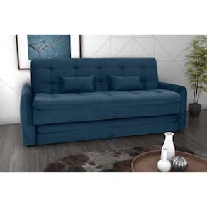 Sofá Cama C/ Aux. Madalena Masserati Azul E403 - Matrix