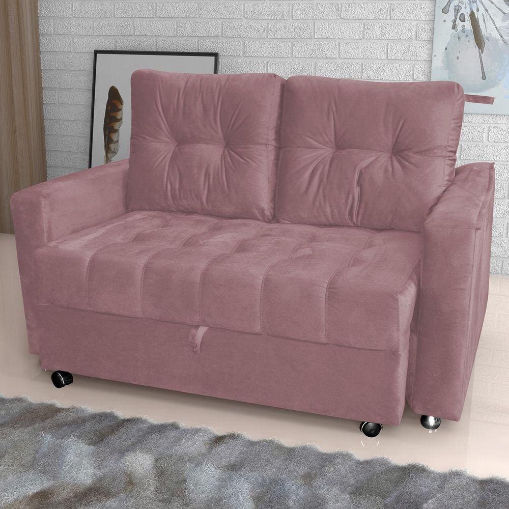 Sofá Cama Drika Turkey Rosa F447 - Matrix