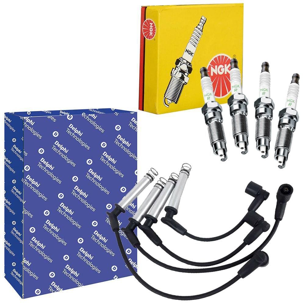 Kit Cabo Delphi + Vela NGK Cobalt 1.8 8V 2017 a 2020 Flex