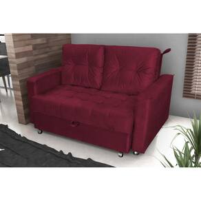 Sofá Cama Drika Veludo Vinho E432 - Matrix