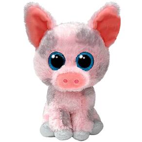 Pelúcia Ty Beanie Boo Porquinho Hambone Olhinhos de Glitter
