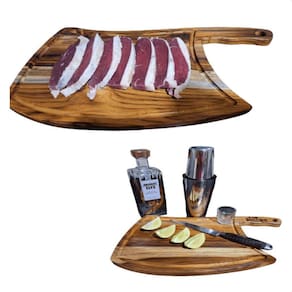 Kit 2 Tabuas De Carne Para Churrasco Formato Cutelo Rustica