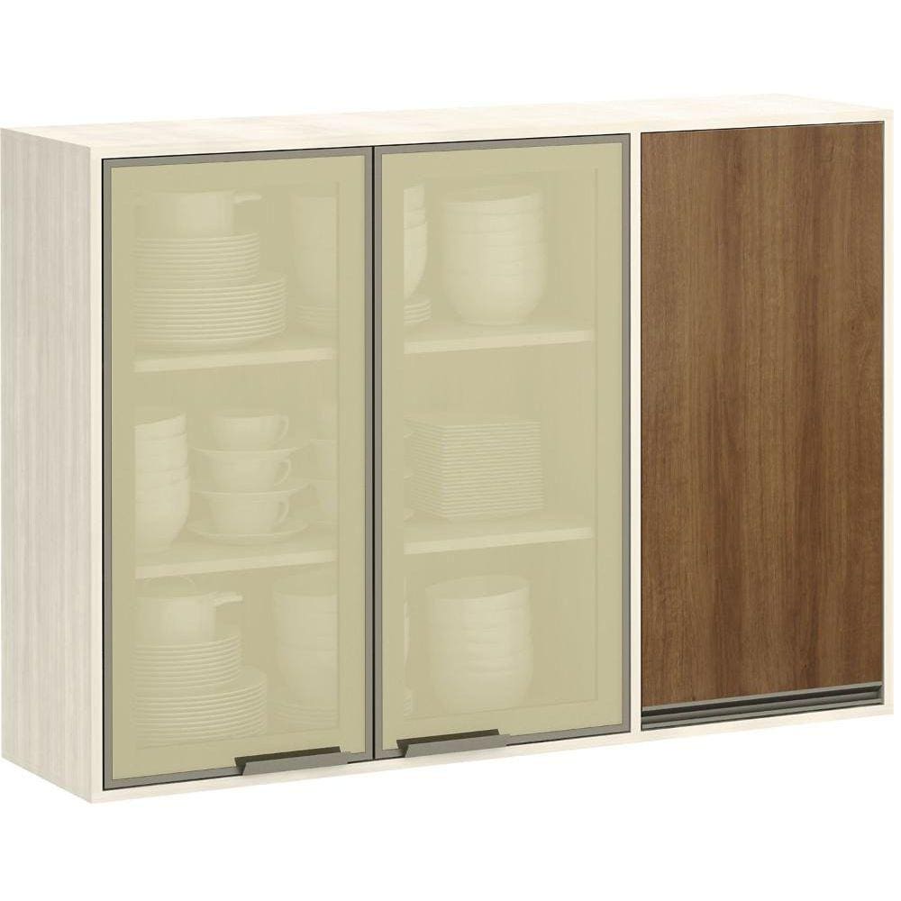 Armário 120cm 3 Portas Luciane Linea Branco Luciane Cozinhas