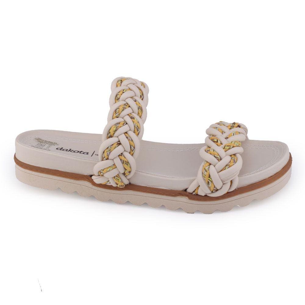 Chinelo Flatform feminino Dakota Y0081 plataforma Trança cor