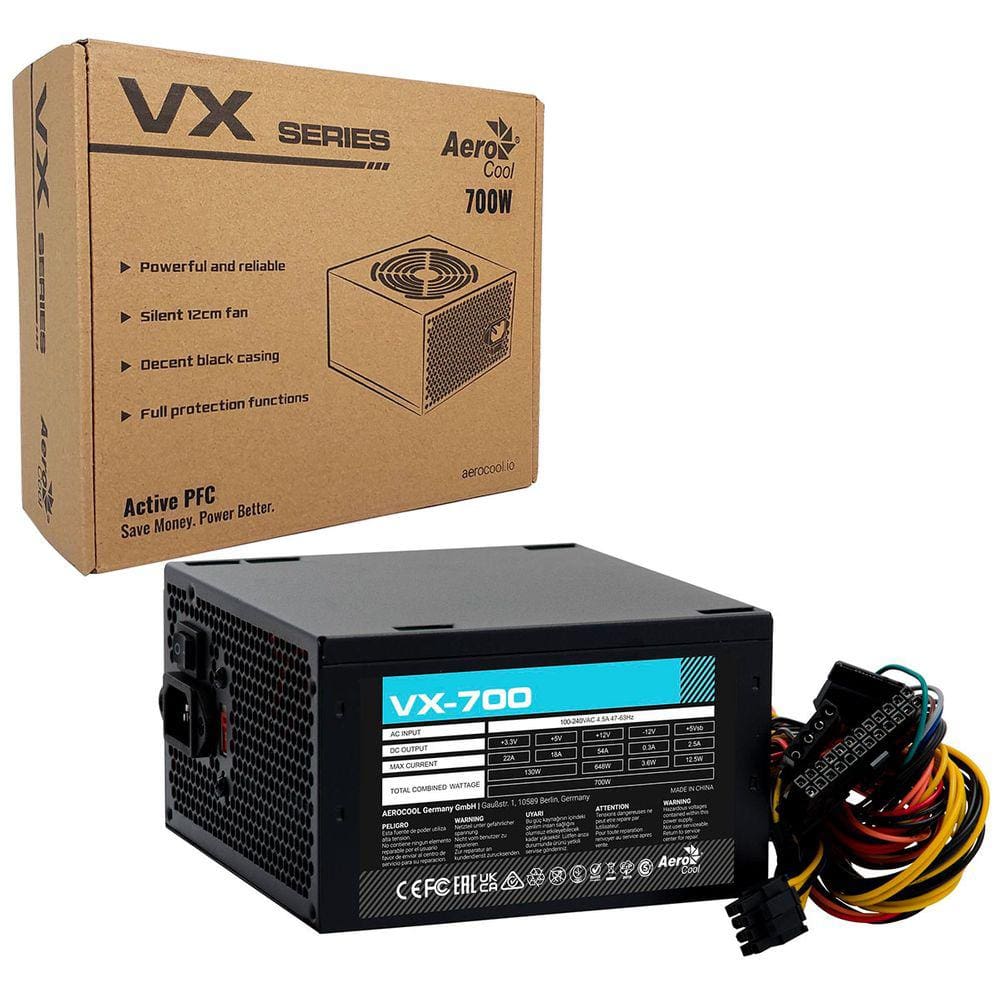 Fonte 700W Aerocool VX-700, ATX, Bivolt Chaveada