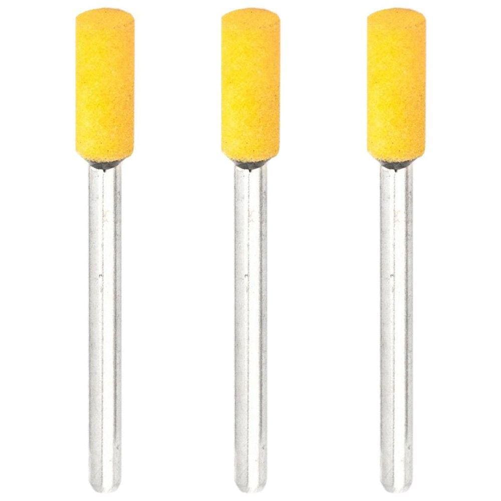 Kit 3 Ponta Montada 5Mm Desbaste Fino Para Micro Retificas