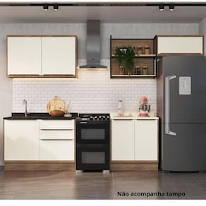 Cozinha Completa 5 Peças 6 Portas Viena Freijó / Cinza Argila