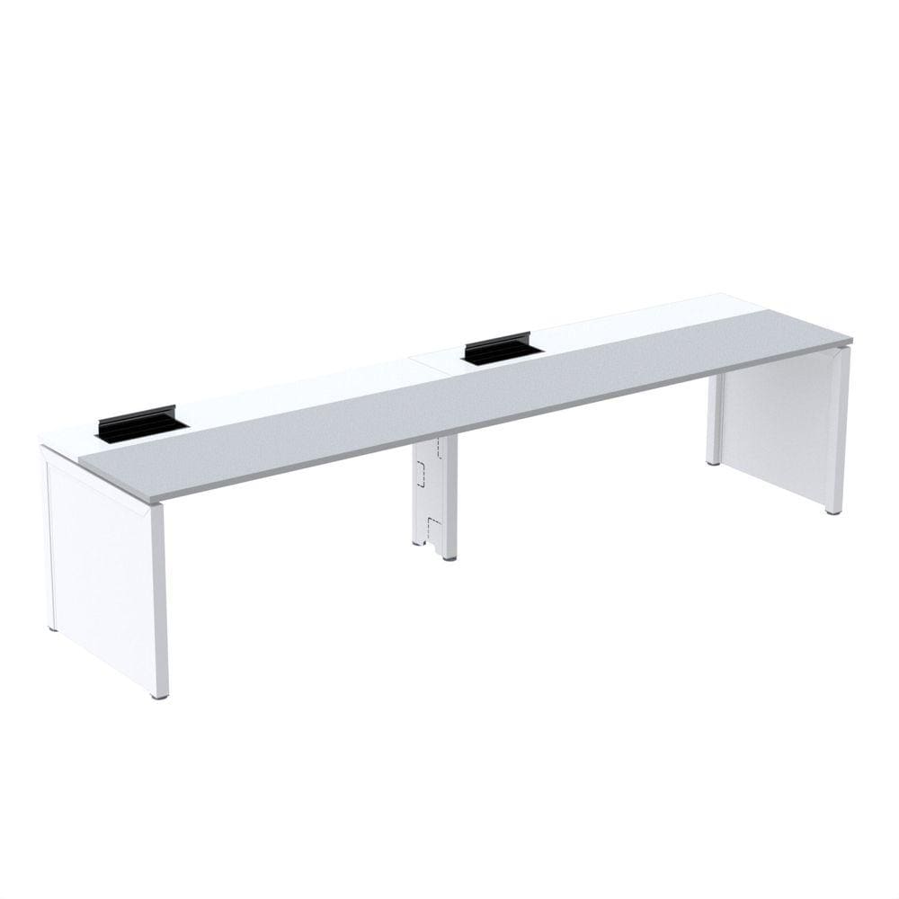 Mesa de Plataforma Simples para 2 Pessoas Corporativa 110x792/2p Pscpp110/792/2p Cinza/Branco