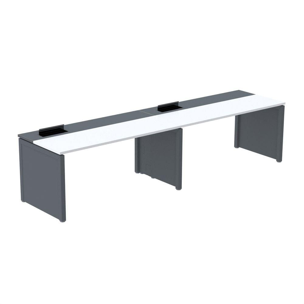 Mesa de Plataforma Simples para 2 Pessoas Corporativa 150x792/2p Pscpp150/792/2p Branco/Grafito