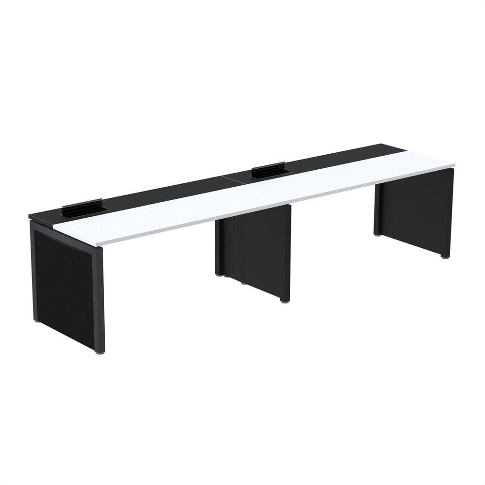 Mesa de Plataforma Simples para 2 Pessoas Corporativa 130x792/2p Pscpp130/792/2p Branco/Preto