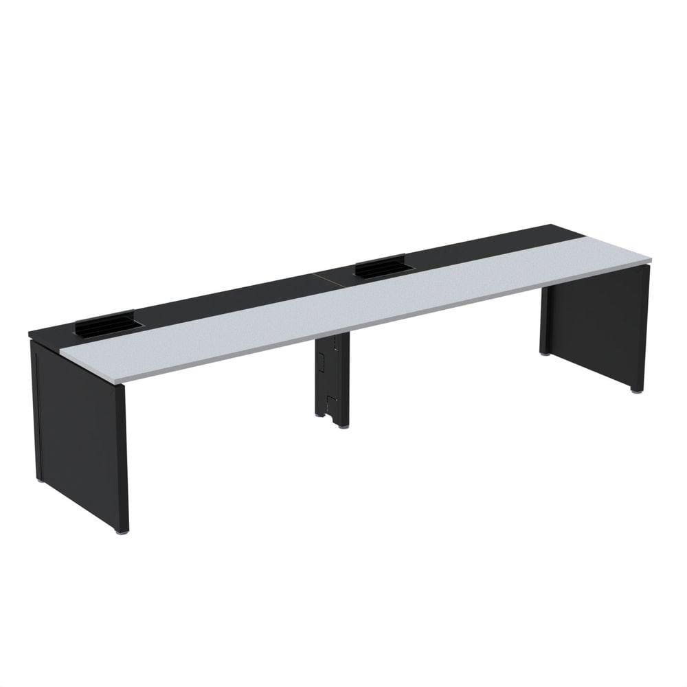 Mesa de Plataforma Simples para 2 Pessoas Corporativa 130x792/2p Pscpp130/792/2p Cinza/Preto