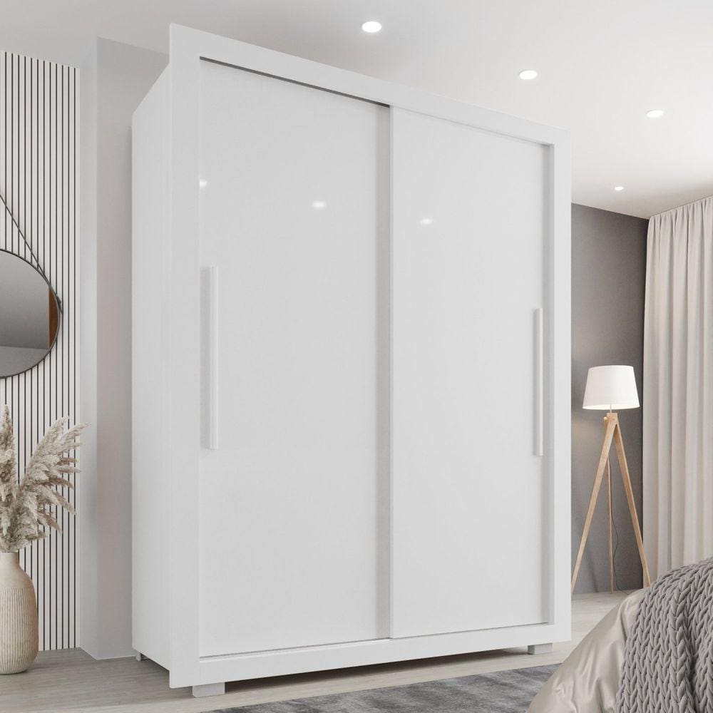 Guarda Roupa Solteiro 2 Portas 2 Gavetas Costa Rica Branco