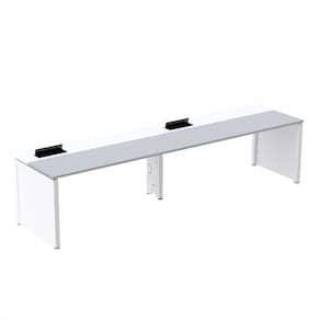 Mesa de Plataforma Simples para 2 Pessoas Corporativa 130x792/2p Pscpp130/792/2p Noce Naturalle/Branco