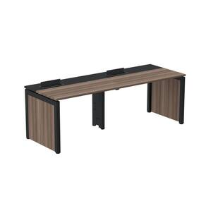 Mesa de Plataforma Simples para 2 Pessoas Corporativa 160x792/2p Pscpp160/792/2p Nogueira Casablanca/Preto