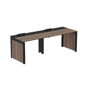 Escrivaninha Corporativa para 2 Pessoas 120x79,2cm Pscpp120 Walnut/Preto