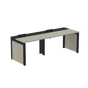 Escrivaninha Corporativa para 2 Pessoas 110x79,2cm Pscpp110 Nogueira casblanca/Preto
