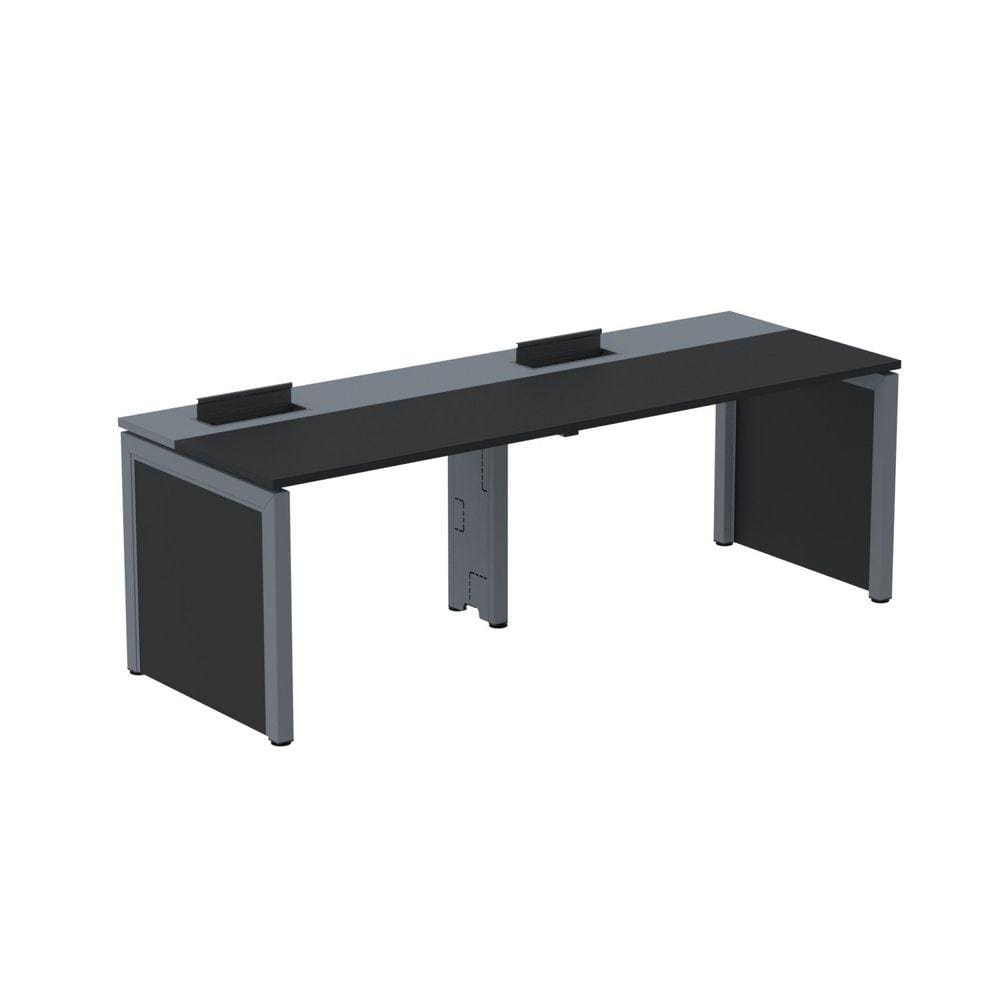 Mesa de Plataforma Simples para 2 Pessoas Corporativa 160x792/2p Pscpp160/792/2p Walnut/Grafito