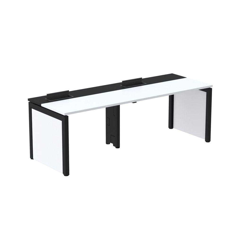 Mesa de Plataforma Simples para 2 Pessoas Corporativa 150x792/2p Pscpp150/792/2p Cinza/Grafito