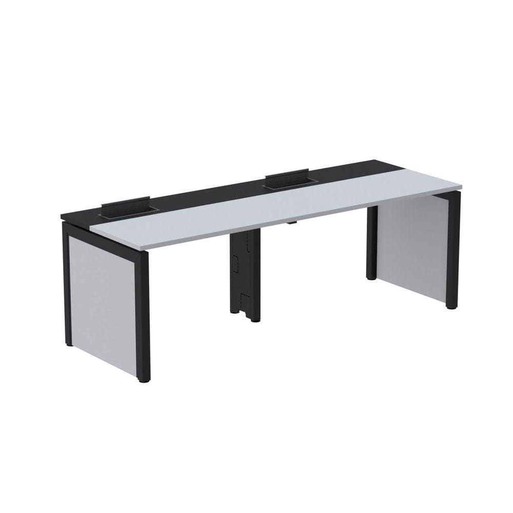 Mesa de Plataforma Simples para 2 Pessoas Corporativa 160x792/2p Pscpp160/792/2p Branco/Preto