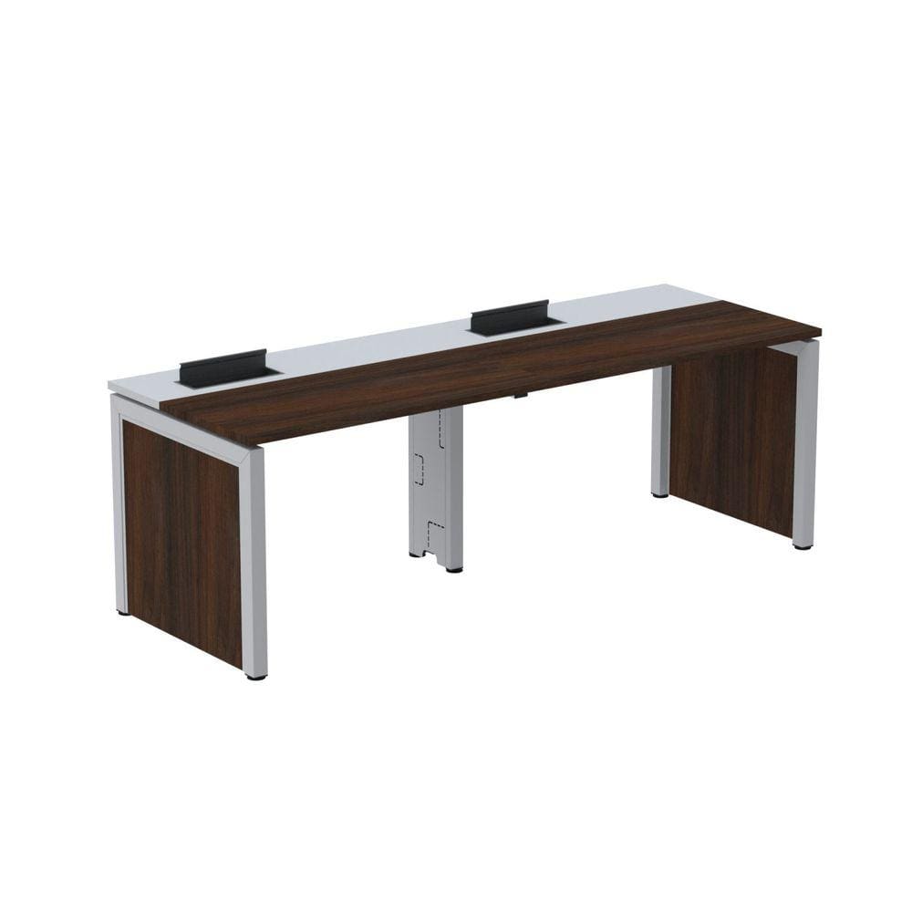 Mesa de Plataforma Simples para 2 Pessoas Corporativa 160x792/2p Pscpp160/792/2p Branco/Cinza