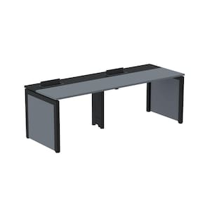 Escrivaninha Corporativa para 2 Pessoas 140x79,2cm Pscpp140 Grafito/Preto