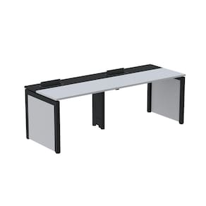 Escrivaninha Corporativa para 2 Pessoas 140x79,2cm Pscpp140 Cinza/Preto