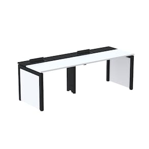 Escrivaninha Corporativa para 2 Pessoas 140x79,2cm Pscpp140 Walnut/Preto