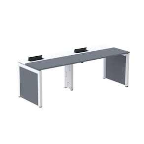 Escrivaninha Corporativa para 2 Pessoas 140x79,2cm Pscpp140 Grafito/Branco