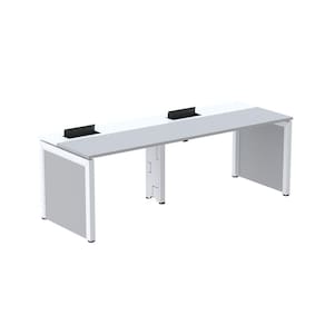 Escrivaninha Corporativa para 2 Pessoas 140x79,2cm Pscpp140 Cinza/Branco