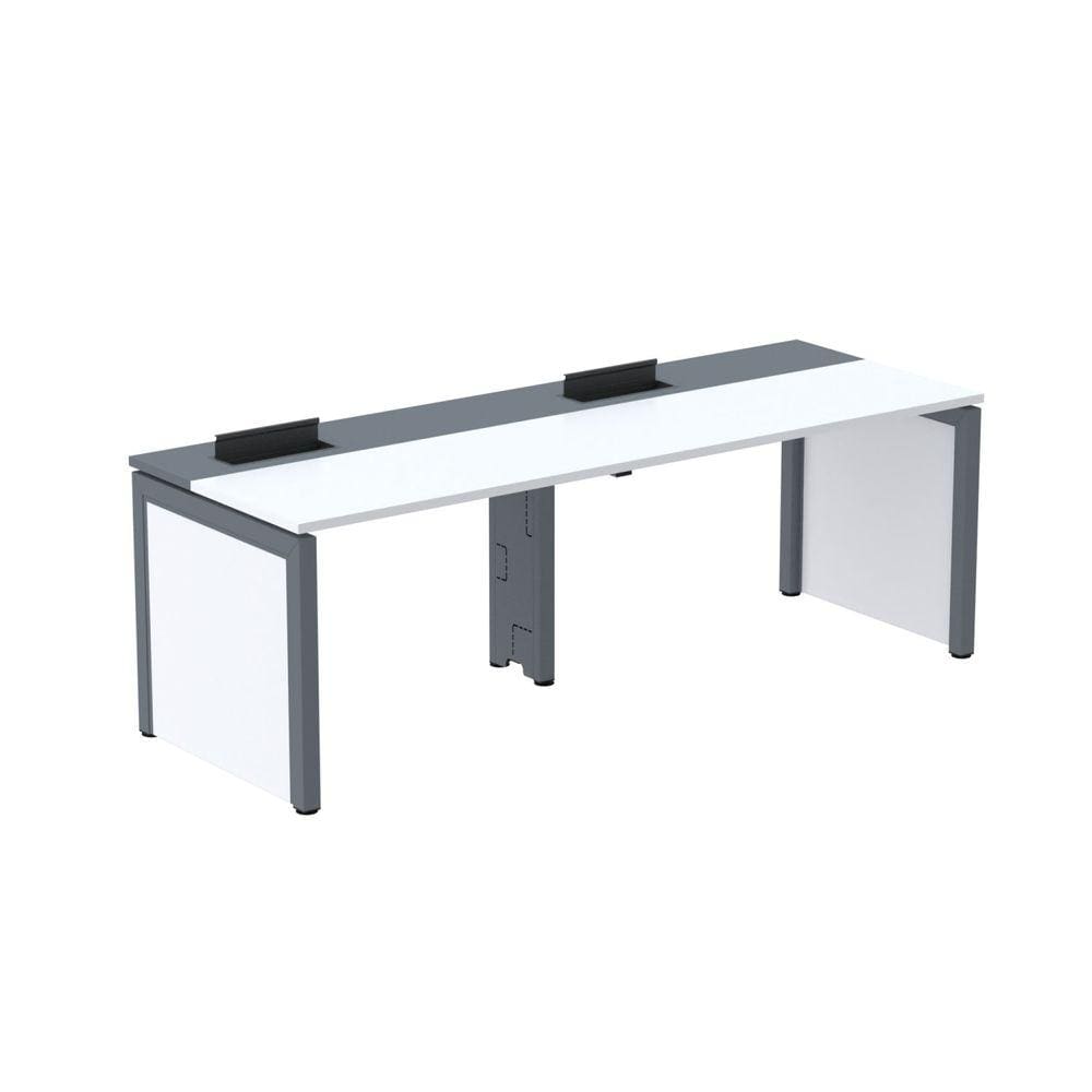 Mesa de Plataforma Simples para 2 Pessoas Corporativa 160x792/2p Pscpp160/792/2p Branco/Grafito