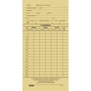Cartão De Ponto Mensal Palha 86X180 Mm 100Un - Sd Inovações