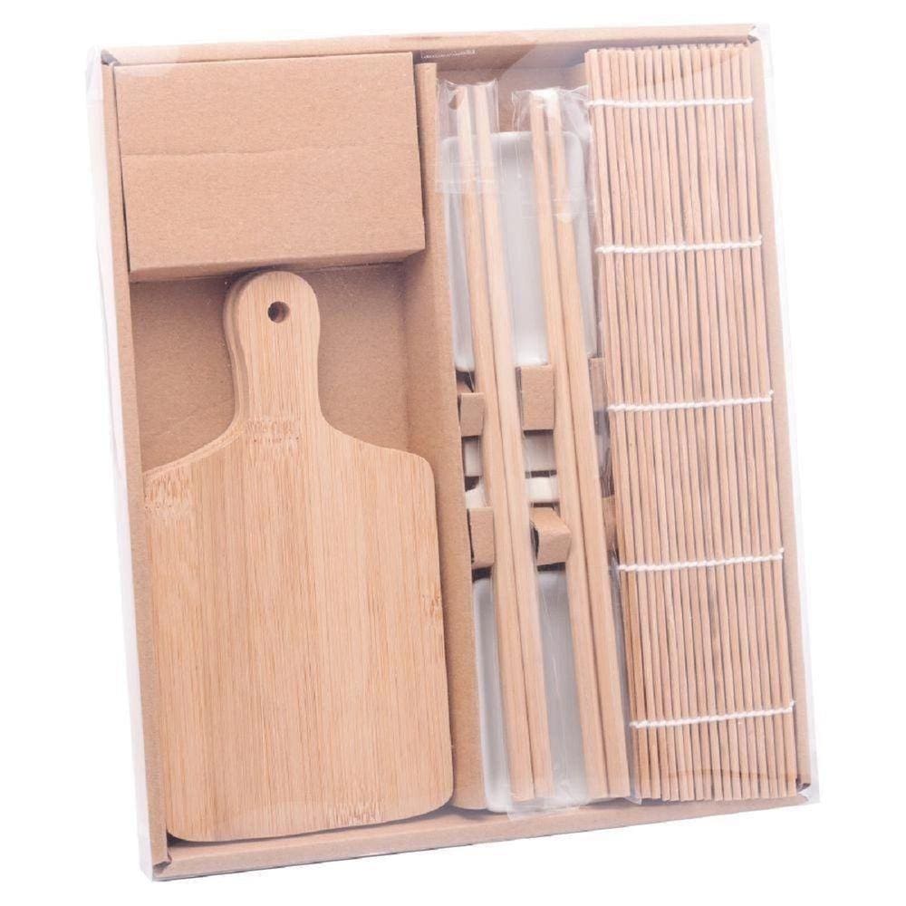 Kit Para Sushi 10 Peças e Acessórios Em Bambu Osaka