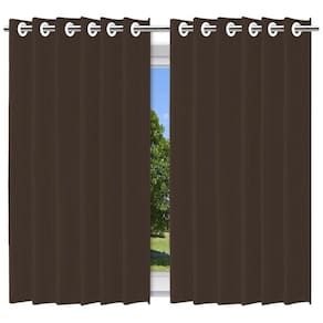 Cortina Blackout com Forro 2 em 1 Voil Marrom com ilhos - 280x160cm