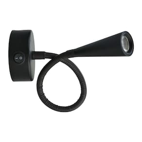 Arandela de Cabeceira Leitura Flexivel Preto Led 3W 3000K Bivolt