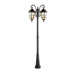 Poste de Jardim Colonial Preto e Dourado 2,07m 2E27