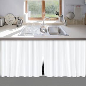 Cortina de Pia Branco PVC - Branco