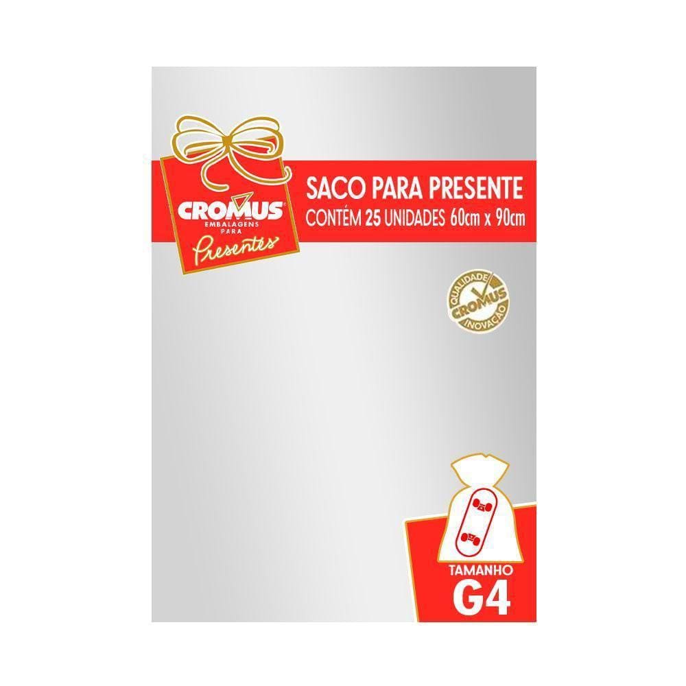 Saco Presente 60X90 Metalizado Prara 25Un Cromus