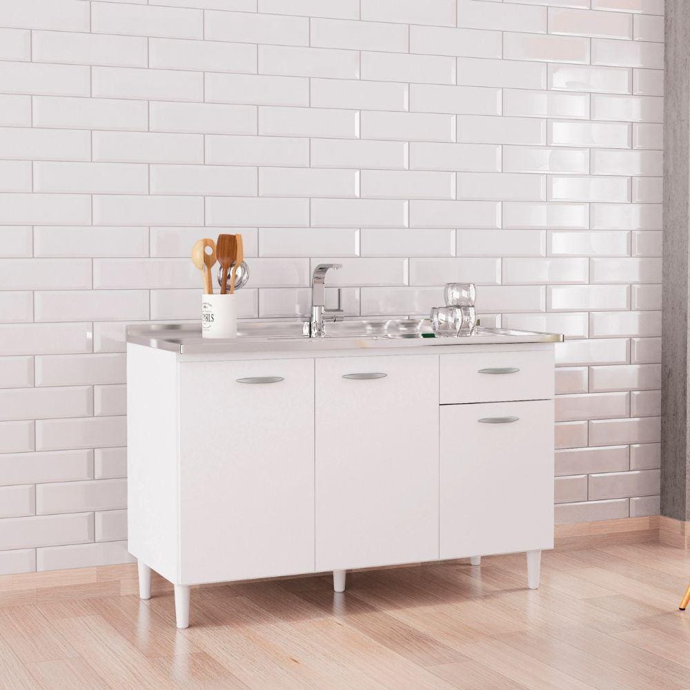 Balcão Poquema Para Cuba 3 Portas 1 Gaveta