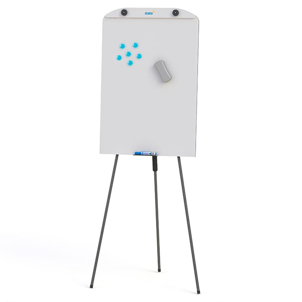 Quadro Lousa Flip Chart Branco 90x60 cm Retrátil Magnético com Regulagem Altura 175cm