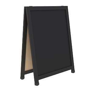 Placa Quadro Lousa Cavalete de Calçada Soft 80x60 cm Duplo em Madeira MDF para Propaganda Visual