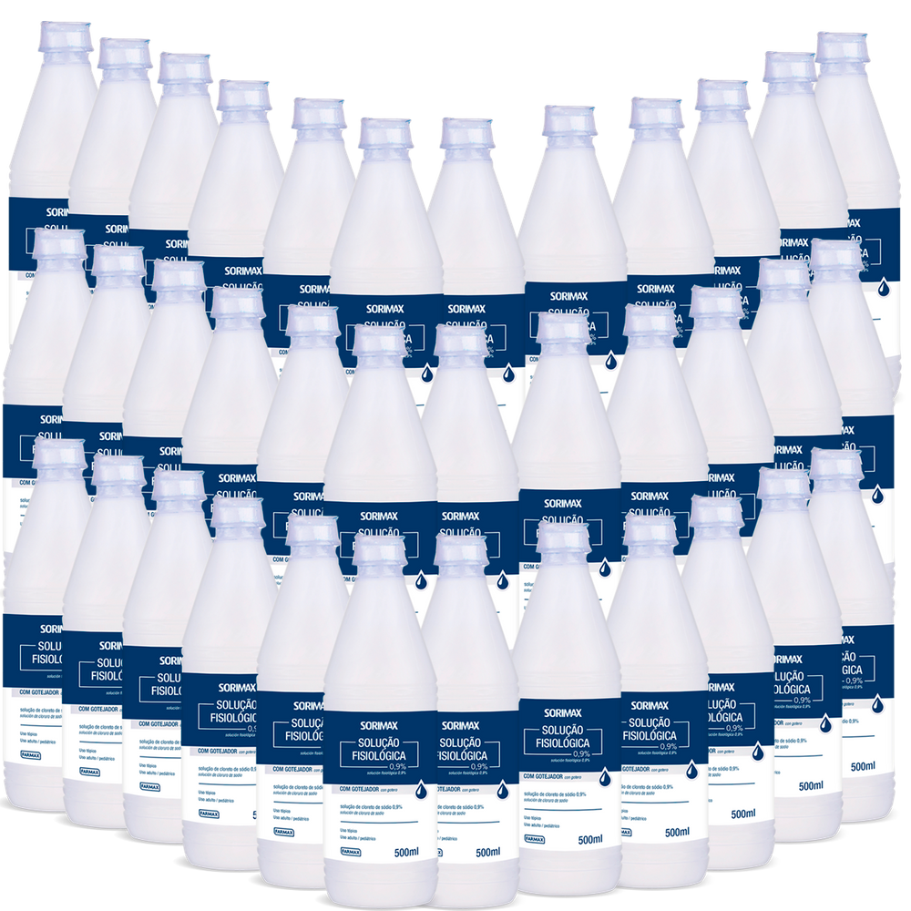 Kit 36 Soro Fisiológico Sorimax Farmax 500ml