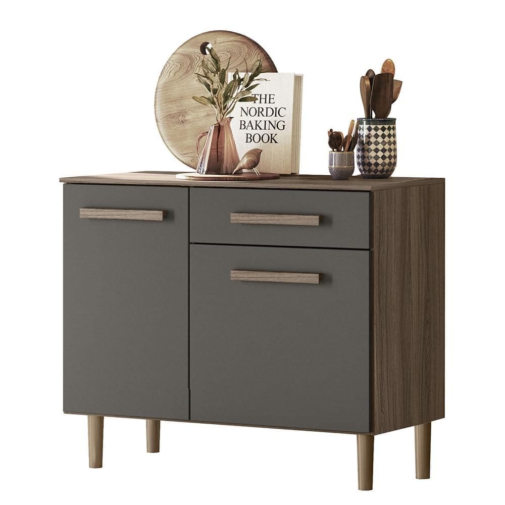 Balcão para Cozinha Lemon com 2 portas e 1 Gaveta 91 cm