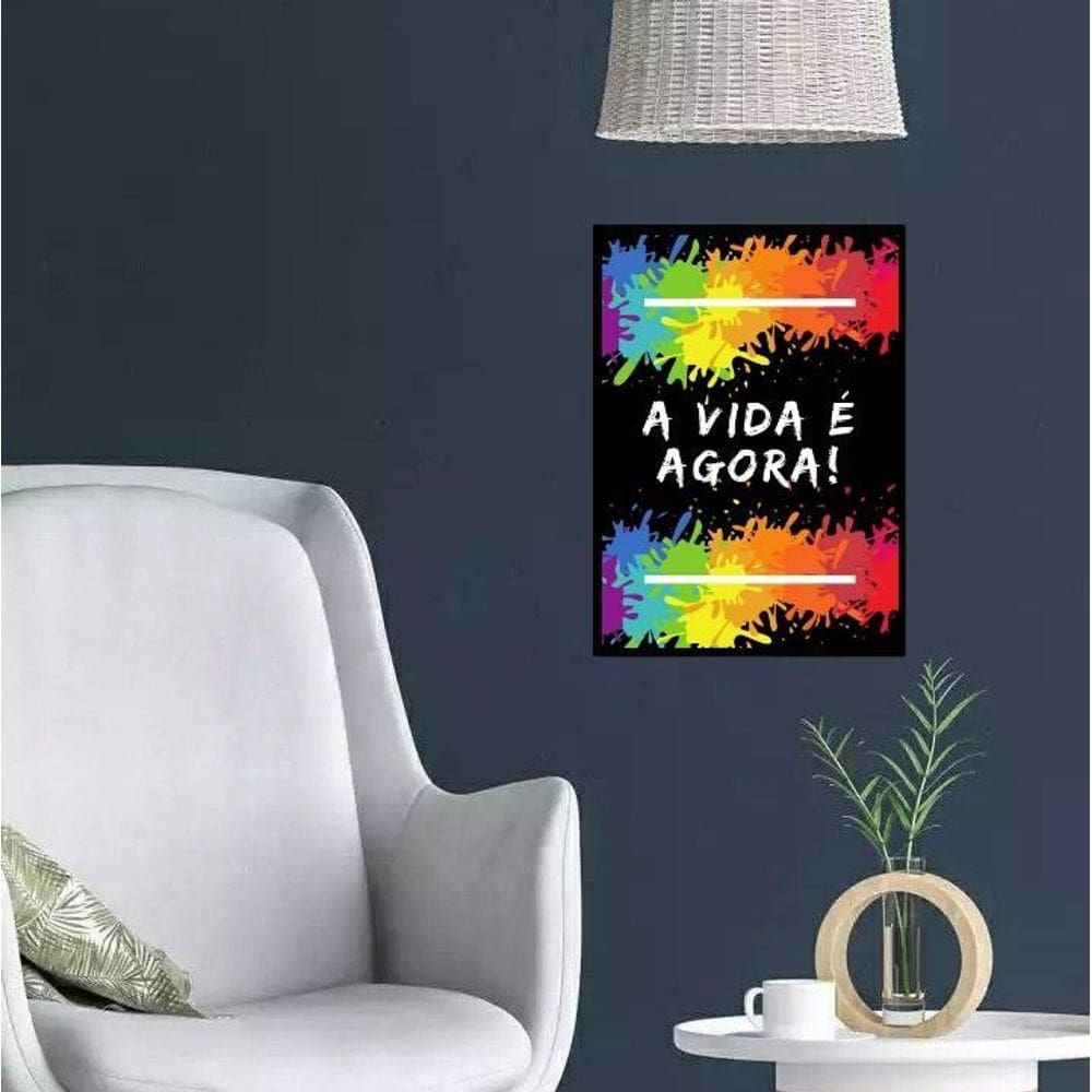 Quadro A Vida É Agora 33X24Cm - Com Vidro