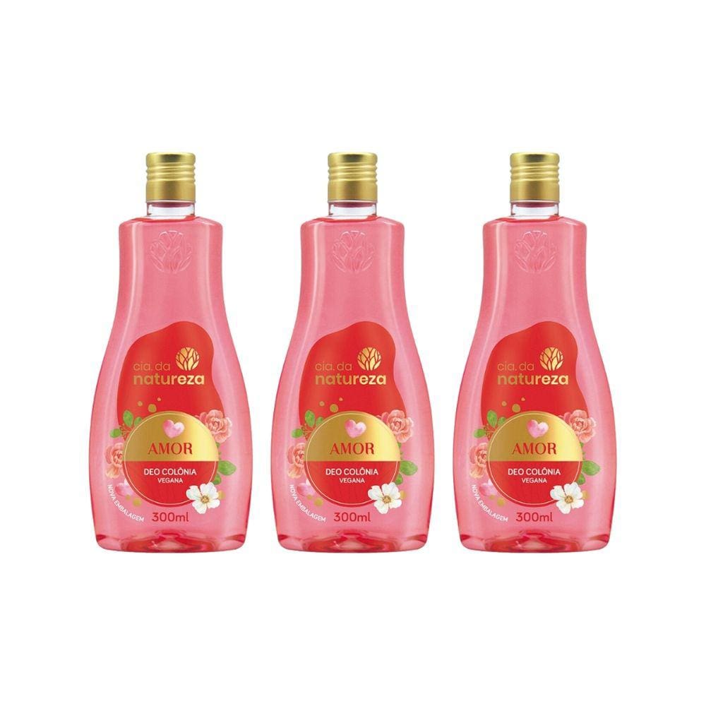 Colonia Cia da Natureza Amor 300ml - Kit C/ 3un