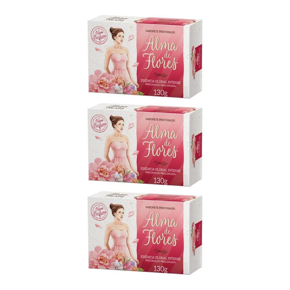 Sabonete Alma de Flores 130g Floral Intense-Kit C/3un