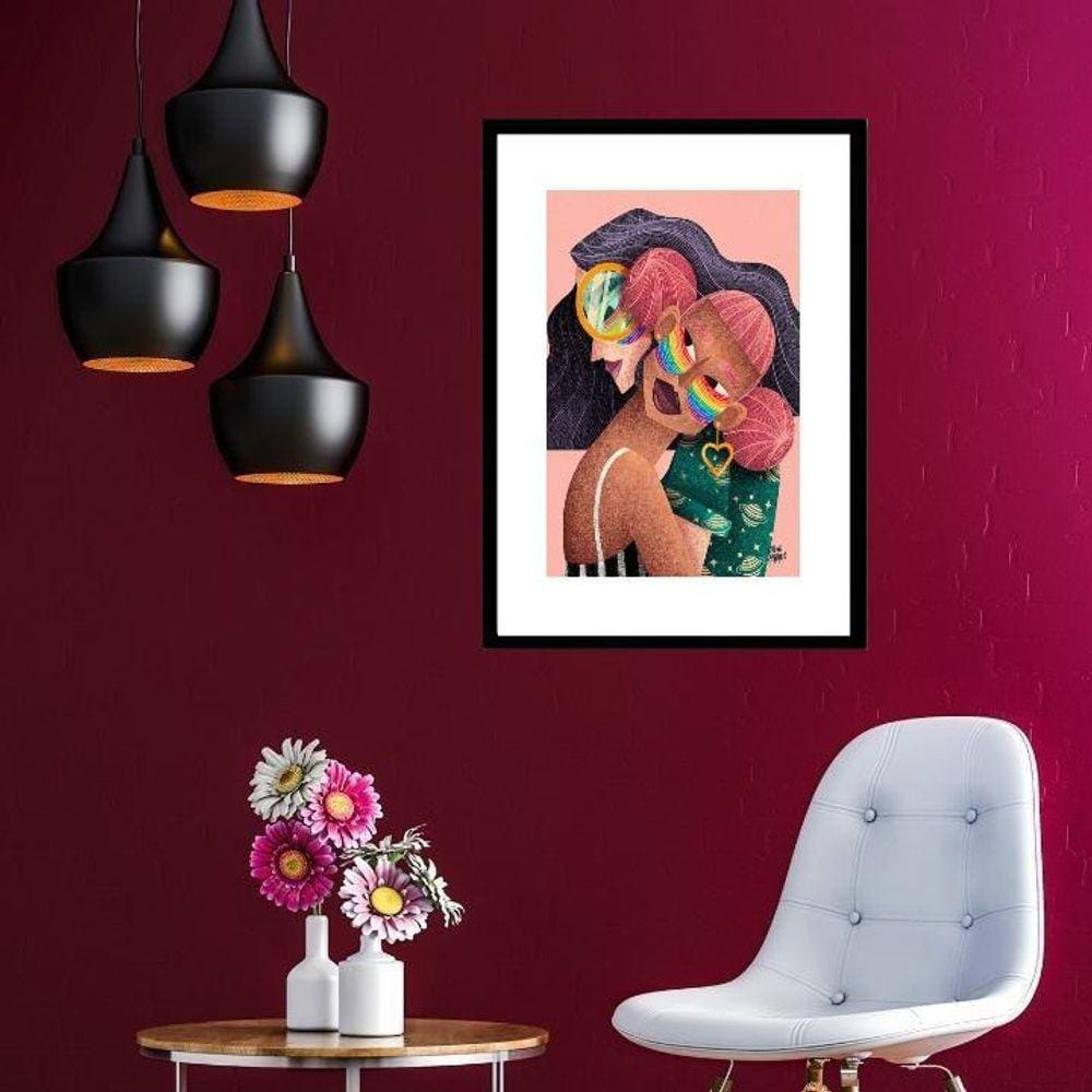 Quadro Arte Lgbt Lésbicas - 60X48Cm