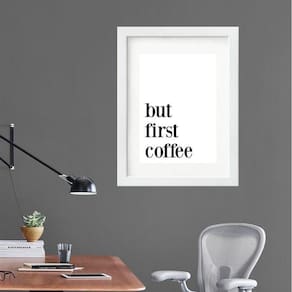 Quadro Para Escritório Frase Café - 60X48Cm